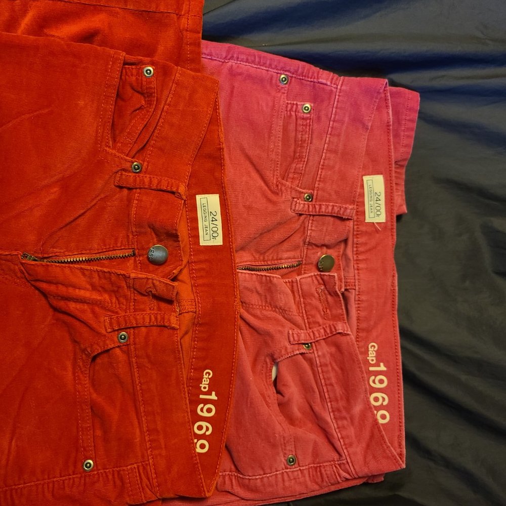 Gap 1969 Women Corduroy Legging Jeans - 2 pants - Picture 3 of 8